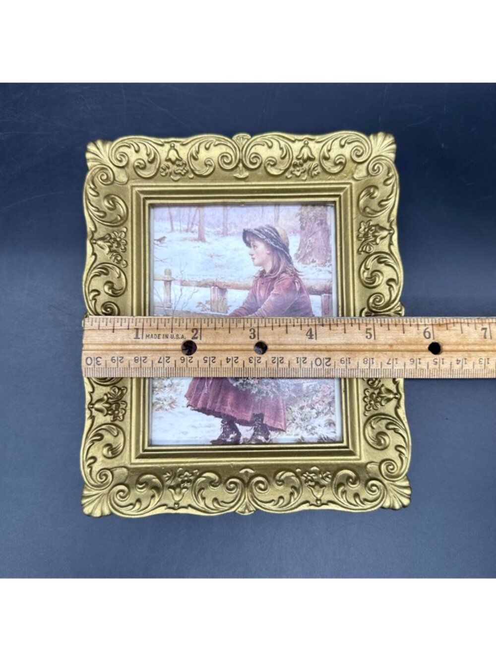 Vintage Floral Prints Ornate Gold Frames Set of 2 Girls Flowers Cottage Granny - Picture 9 of 10